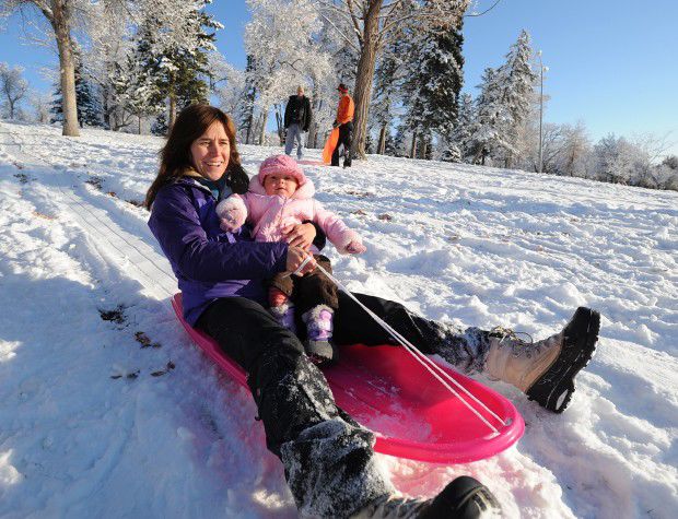 Sledding, cross-country skiing or snowshoeing
